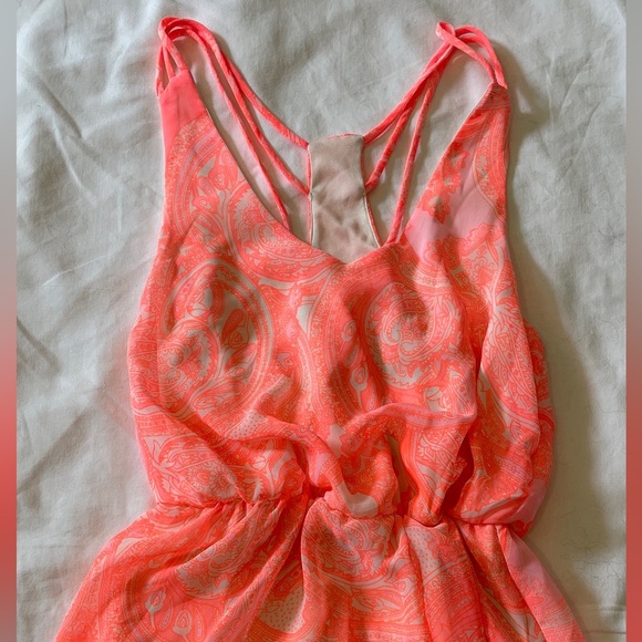 Lush Coral Pink Paisley Dress - Picture 2 of 6